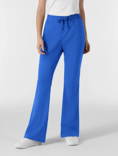 Front view of WINK Boundless Women's Flare Leg Cargo Scrub Pant 5551 in Royal