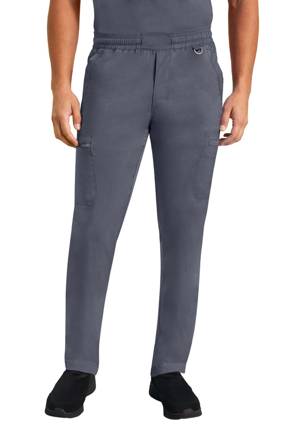 Front view of Healing Hands Purple Label Men's Daniel Drawstring Scrub Pant 9300 in Pewter