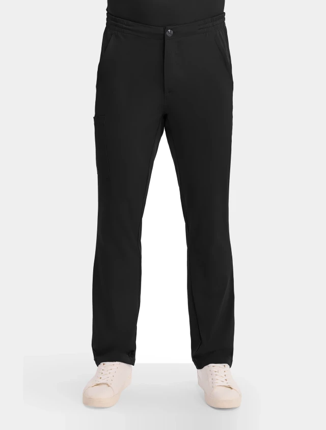 Front view of Healing Hands HH Works Men's Ryan Drawstring Pant #9590 in Black