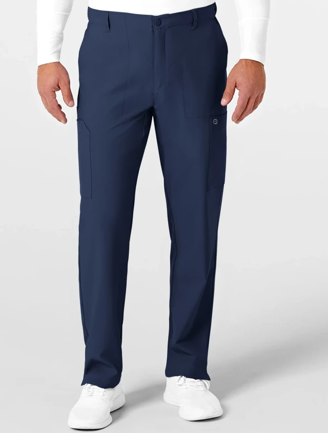 Front view of the men's Wink W123 scrub pant #5355 in navy.