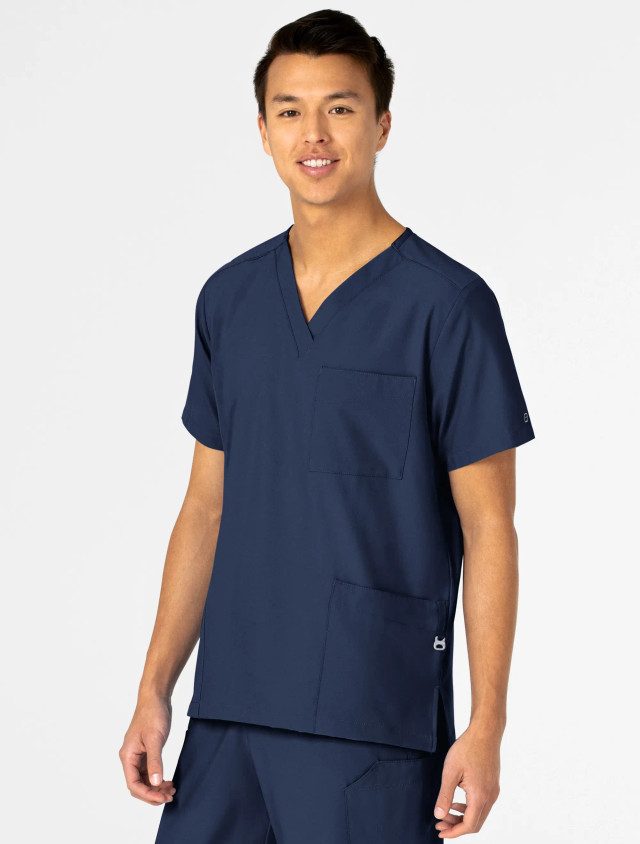 Front view of the unisex Wink W123 top #6855 in navy.