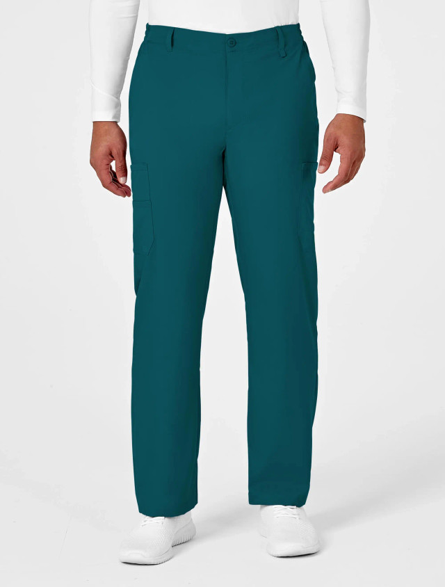 Front view of the Wink Pro men's scrub pant #5619 in caribbean.