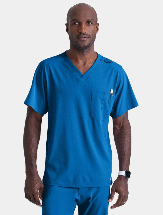 トップス MsK Skechers by Barco Men's Structure V-Neck Top #SK0112