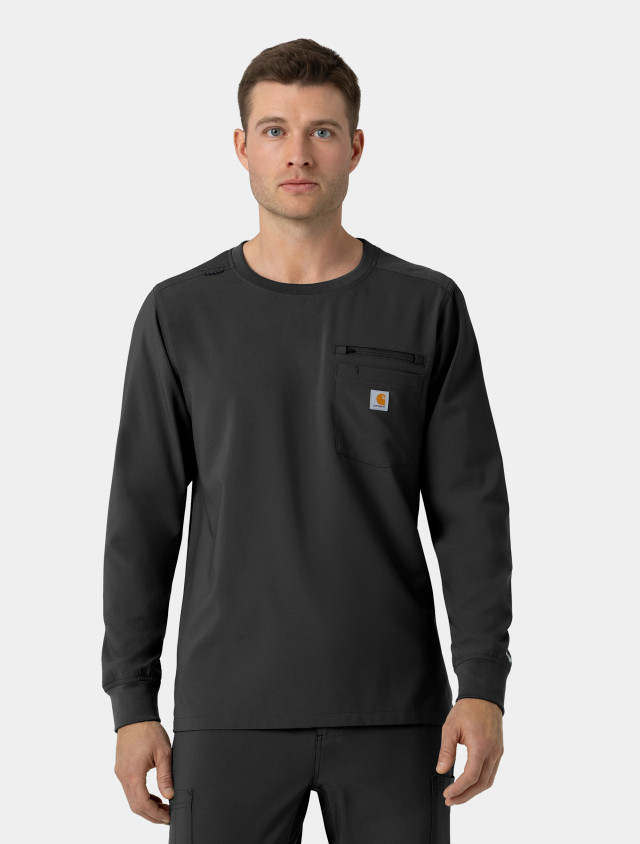 CARHARTT Cross-Flex Men's Long Sleeve Crew Neck Scrub Top C16610