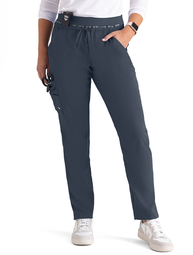 Front View of Grey's Anatomy Scrub Pant GRSP526 in steel