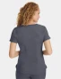 Back view of Healing Hands Purple Label Women's Jane Y-Neck Scrub Top 2167 in Pewter
