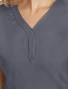 Y-neck close-up of Healing Hands Purple Label Women's Jane Y-Neck Scrub Top 2167 in Pewter