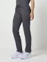 Left side view of Healing Hands Purple Label Women's Tamara Drawstring Cargo Scrub Pant 9181 in Pewter