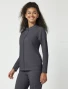Left side view of Healing Hands Purple Label Women's Dakota Zip-Up Scrub Jacket 5038 in Pewter