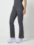 Left side view of Healing Hands Purple Label Women's Tori Yoga Waist Scrub Pant 9133 in Pewter