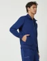 Right side view of Healing Hands Purple Label Men's Jonathan Bomber Scrub Jacket 5530 in Navy