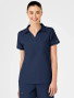 Front view of the women's Wink W123 scrub top #6955 in navy.