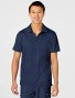 Front view of the men's Wink W123 scrub top #6055 in navy.