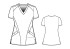 Outline drawing of Wink W123 V-neck top #6155.