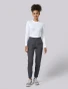 Full-length model view of Cherokee Workwear Revolution Women's Natural Rise Jogger Scrub Pant WW011 in Pewter