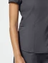 Side pocket detail of Cherokee Workwear Revolution Women's Petite V-Neck Scrub Top WW612P in Pewter