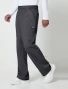 Left side view of Cherokee Workwear Revolution Men's Fly Front Tapered Leg Cargo Scrub Pant WW140 in Pewter