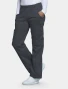 Left side view of Cherokee Workwear Core Stretch Women's Mid Rise Pull-On Straight Leg Cargo Scrub Pant 4005 in Pewter