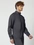 Right side view of Cherokee Workwear Revolution Men's Zip Front Warm-Up Scrub Jacket WW320 in Pewter