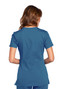 Back view of Cherokee Workwear Originals Women's Rib Knit Back V-Neck Scrub Top WW645 in Caribbean