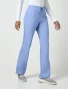 Right three-quarter side view of Cherokee Workwear Originals Women's Drawstring Flare Leg Scrub Pant 4101 in Ciel