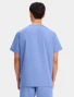Back view of Cherokee Workwear Originals Unisex 3 Pocket V-Neck Scrub Top 4876 in Ciel