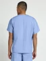 Back view of Cherokee Workwear Originals Unisex Tuckable V-Neck Scrub Top 4777 in Ciel