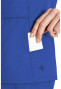Pocket view of Med Couture Insight side pocket top in royal. Item MC2468.
