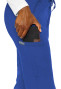 Pocket view of Med Couture Insight cargo pant in royal. Item MC2702.