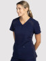 Front view of the Spirt Scrubs women's V-Neck top PWT111 in navy.