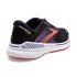 back view of Brooks women's Adrenaline GTS 22 black/purple/coral