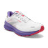 Front view of Brooks women's Adrenaline GTS 22 white/coral/purple