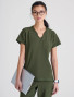 Front view of Grey's Anatomy Evolve Women's Sway V-Neck Top #GSST181 in fern