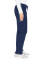 Side view of Med Couture Peaches yoga straight leg pant in navy. Item MC8733.