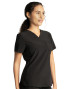 Right side view of the Sanibel Sustain V-Neck top #PL665 in black