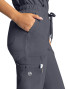 Side pocket view of the Sanibel Sustain tapered leg pant #PL131 in pewter.