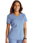 Right side view of the Cherokee Atmos women's v-neck top CK356A in ciel