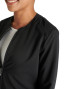 Collar view of the Cherokee Atmos zip front jacket CK356A in black