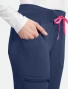 Front pocket detail of Med Couture Amp Women's Jogger Pant #MC102 in Navy