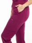 Pocket view of the Spirit Scrubs women's jogger scrub pant #UOB407 in wine