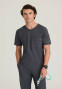 Front view of Skechers by Barco Slip-Ins men's scrub top skt277 in pewter.