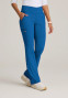 Front view of the Grey's Anatomy Knit-Stretch women's flare-leg scrub pant GRSP684 in royal.