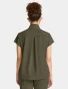 Back view of Healing Hands Quest Women's Quarter Zip Collar Scrub Top HH752 in Olive