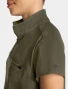 Sleeve logo detail of Healing Hands Quest Women's Quarter Zip Collar Scrub Top HH752 in Olive