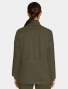 Back view of Healing Hands Quest Women's Zip-Front Utility Scrub Jacket HH360 in Olive