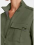 Chest pocket detail of Healing Hands Quest Women's Zip-Front Utility Scrub Jacket HH360 in Olive
