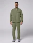 Full-length model view of Healing Hands Quest Men's Zip-Front Utility Scrub Jacket HH361 in Olive
