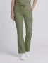 Front view of Healing Hands Quest Women's 6-Pocket Flare Leg Scrub Pant HH150 in Olive