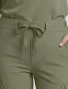 Drawstring waistband close-up of Healing Hands Quest Women's 6-Pocket Flare Leg Scrub Pant HH150 in Olive