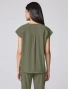 Back view of Healing Hands Quest Women's Built-In-Bra Dolman Scrub Top HH00029 in Olive
